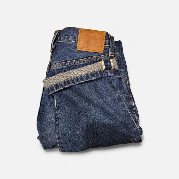 Levi's Denim - Levis Women 501 90s Selvedge Button Fly Straight Leg Blue Denim Jeans 24 X 30